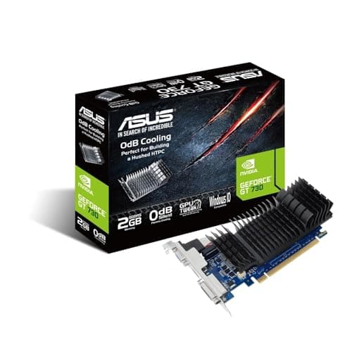 Image of ASUS NVIDIA GeForce GT 730 Graphics Card (PCIe 2.0, 2GB GDDR5 Memory, Low Profile Design, 0dB Silent Passive Cooling)