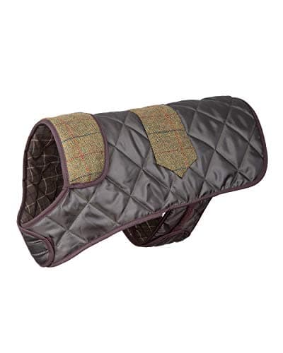 Image of Rydale Country Pet Stylish Dog Coat Tweed Jackets Green Brown Winter Coat (14", Quilted Jacket)