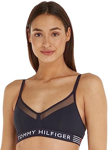 Image of Tommy Hilfiger Women Triangle Cup Bra Stretch, Blue (Desert Sky), S