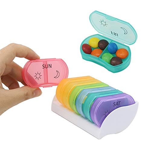 Image of Tablet Organiser, Daily Pill Box Organiser 7 Day 2 Times Small Medicine Organiser for Vitamins, Supplements, Medicine Travel Pill Dispenser