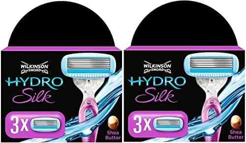 Image of Wilkinson Sword Hydro Silk 2-Pack Blades, 3 Moisturizing Strip, Unisex-Adults, All Skin Types