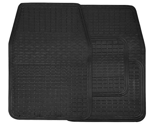 Image of Streetwize BRMS Budget Rubber Car Mat Set [Set of 4], Black Car Mat Set with 2 Front Mats + 2 Back Mats
