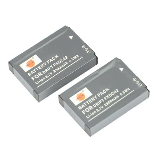 Image of DSTE Pack of 2 FXDC02 Full Coded Rechargeable Li-ion Battery for DRIFT HD GHOST DSLR Digatal Camera