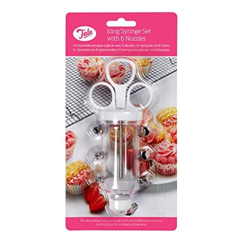 Image of Tala Icing Syringe Set with 6 Nozzles,White,Icing Syringe with 6 Nozzles