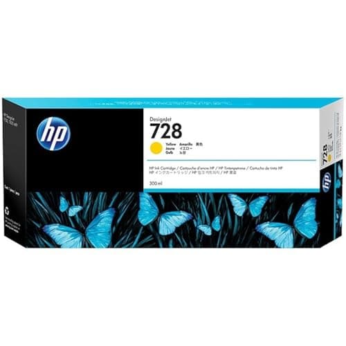 Image of HP 728 F9K15A Yellow 300-ml Genuine Ink Cartridge, High Capacity, with Original Ink DesignJet T730 and T830 Large Format Plotter Printers 729 DesignJet Printhead