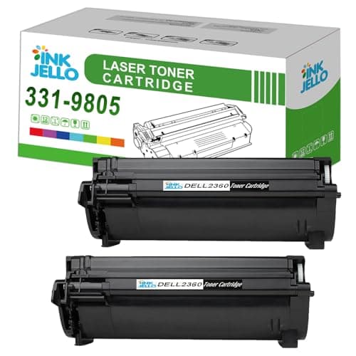 Image of Inkjello 331-9805 Toner Cartridge Replacement For DELL2360 Compatible with Dell B2360d B2360dn B3460dn B3465dnf Printers Black (2-Pack)