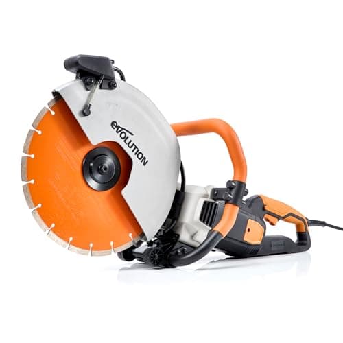Image of Evolution Power Tools R350DCT Concrete Saw, Cut Off Saw, for Cutting Concrete, Stone, Brick, Roof Tile & More, 350mm Electric Disc Cutter, Premium Diamond Blade, 230V, 350mm, 2700W