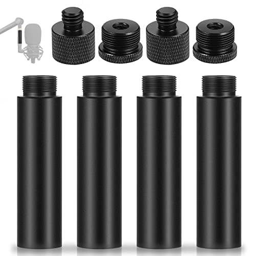 Image of TaoAcc 4pcs Microphone Extension Tubes and 4pcs Mic Thread Adapter (3/8 Female to 5/8 Male and 5/8 Female to 3/8 Male), Mic Stand Extender for Desk Boom Arm and Microphone Stand