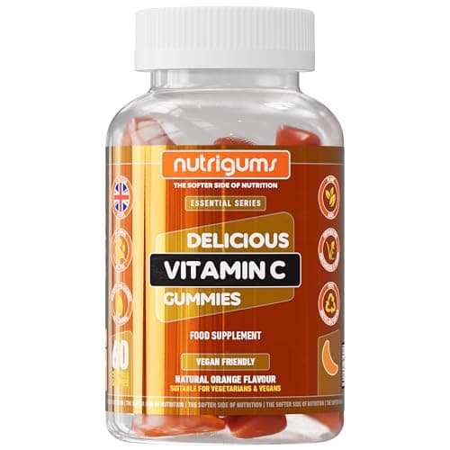 Image of Vitamin C 80mg Gummy | Orange Flavour | 60 Vegan Gummies | Immune, Energy & Collagen Formation Support by NUTRIGUMS®