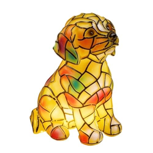 Image of HEIBTENY Handmade Luminous Labrador Dog Lamp with Warm LED Glow, Resin Animal Table Light for Bedroom, Living Room or Office Decoration, for Dog Lovers and Pet Owners(Dog Lighting C)