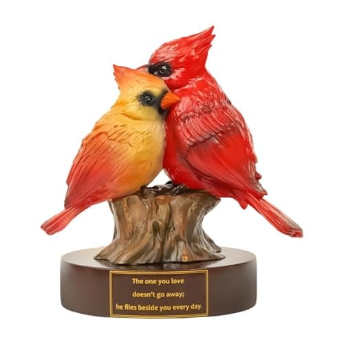 Image of Valentines Birds Statue - Romantic Realistic Resin Home Decor, Love And Serenity Figurine, Intimate Avian Sculpture Couple, Heartwarming Ornament, Memory Eternal Bond Hardware