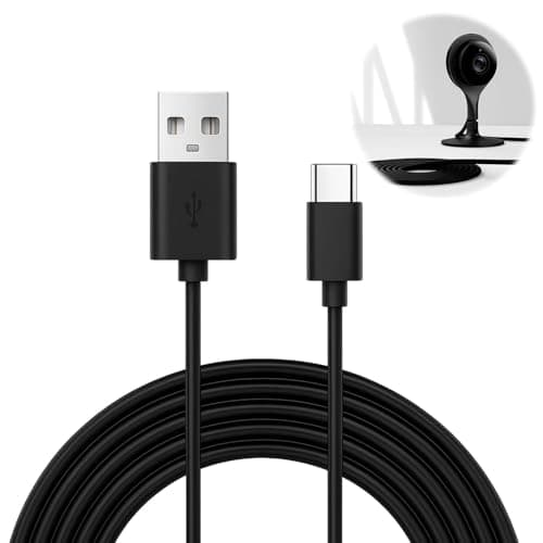 Image of 5m/16ft Extra Long USB C Cable, 3A USB A to USB C Fast Charging Cord, Type C Power Extension Lead for USB-C Enabled for PS5 Controller Xbox Series S Home Security Cameras Tablet Phones Switch, Black