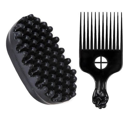 Image of Twist King, Hair Sponge for Curls and Afro Sponge, 2-Piece Washable Curl Brush Set with Rubber Twist Sponges and Curl Comb, Professional Styling Tools for Natural Curls and Home Salon Use