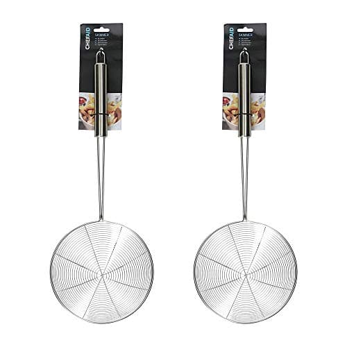 Image of Chef Aid Kitchen Stainless Steel Skimmer Rust Proof Durable Easy Clean 16cm (Pack of 2)
