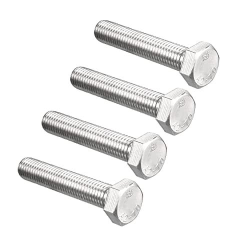 Image of sourcing map M14 Hex Bolt M14-2 x 75mm 304 Stainless Steel 4.8 Grade Fully Threaded Hexagonal Head Screw Bolts 4pcs