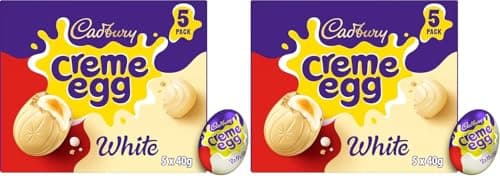 Image of Cadbury White Chocolate Creme Egg (Pack of 10). Easter, Egg Hunt, Thank you Gift, Present, White Chocolate Filled Eggs OFFICIAL Perfect For Easter Egg Hunt School