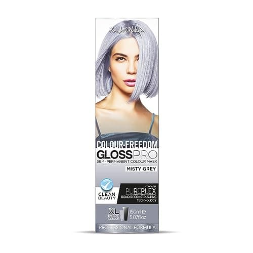 Image of Colour-Freedom Gloss Pro 150ml Misty Grey Semi-Permanent Hair Colour - Ultra-Vibrant Vegan Colour Mask with PurePlex | Ammonia Free Colour Lasts Up To 6-10 Washes