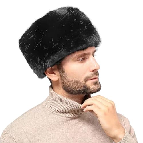 Image of Men Women Faux Fur Trapper Hat Windproof Cossack Hat Ushanka Russian Hats Trooper Winter Bomber Hat Beanies Cap Thermal Hat Thickened Fleece Hat Fluffy Ear Warmer Hat Cycling Hunting Ski Cap Hood Hat