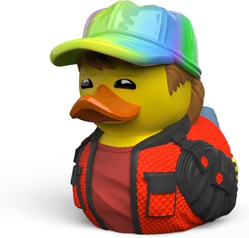 Image of TUBBZ Boxed Edition 2015 Doc Brown Collectible Vinyl Rubber Duck Figure - Official Back to the Future Merchandise - Retro Comedy Action Film Movies