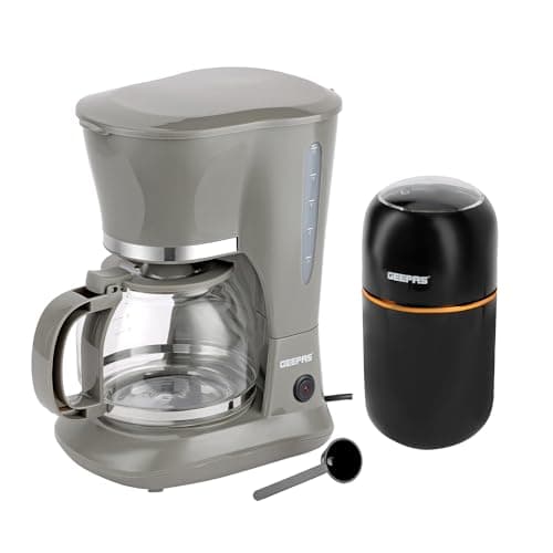 Image of GEEPAS 1.5L Filter Coffee Machine & Coffee Grinder 80 g Capacity Combo Set | 800W Coffee Maker for Instant Coffee, Espresso, Macchiato | 200W Electric Coffee Grinder for Dried Spice Nuts Herbs