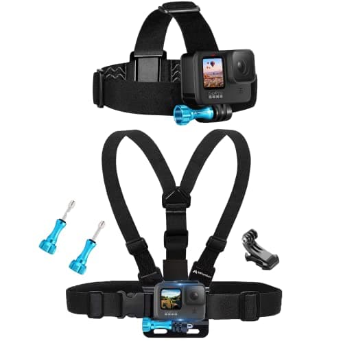 Image of MiPremium Chest Harness Chesty Mount & Head Strap for GoPro Hero 13 12 11 10 9 8 Max Go Pro Hero 7 6 5 3 4 Session Black Silver Fusion DJI Osmo AKASO Accessories Kit for Action Cameras