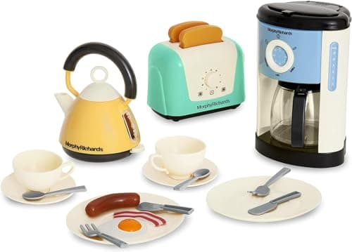Image of Casdon Morphy Richards Toys - Complete Kitchen Set - Toy Appliance Playset for Kids with Toaster, Coffee Maker, Kettle, Play Food & More - for Children Aged 3+