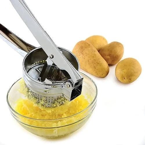 Image of KAV Potato Ricer Masher Lemon Squeezer Fruit Press - Stainless Steel Mash for Effortless Food Preparation, Professional Grade Kitchen Tool for Smooth Potatoes, Fresh Juices, and Baby Food