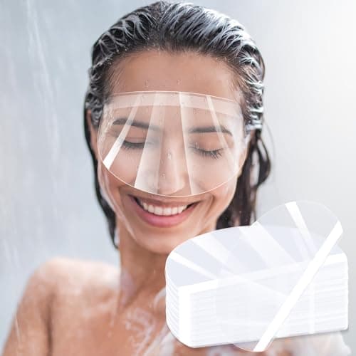 Image of 50Pcs Clear Face Visors - Eye Shield After Cataract Surgery, Plastic Transparent Shower Face Eye Protector Shields Visors