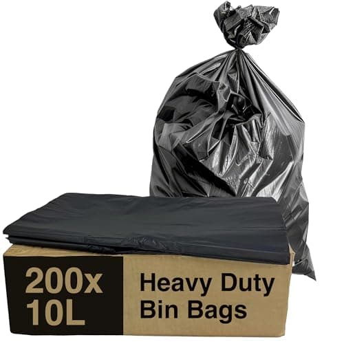 Image of Clearly 200 Heavy Duty Black Rubbish Bin Bags - Refuse Sacks - 18" x 29" x 38'' - 27 Microns