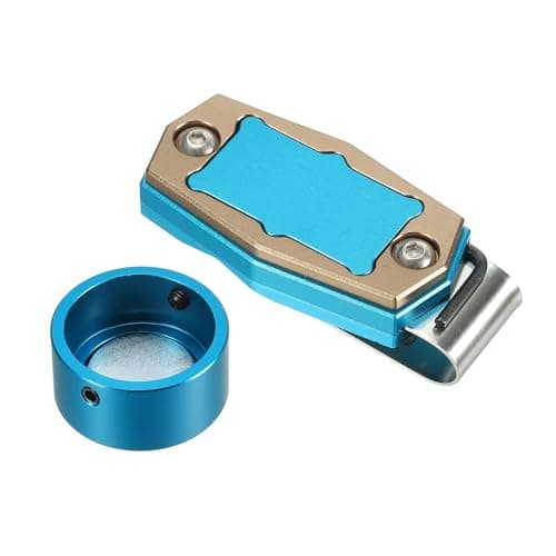 Image of TA-VIGOR Magnetic Billiard Chalk Holder with Belt Clip, Round Aluminium Alloy Pool Cue Chalk Tip Holder Case, Portable Snooker Chalk Holder for Billiard Pool & Snooker, Blue