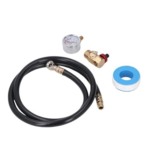 Image of XUMIUZIY Durable Aluminum Alloy Air Tank Hose Assembly Kit with Easy-to-Read Pressure Gauge for Home Garage Use 1xAir Hose 2-inch Scale for DIY Enthusiasts