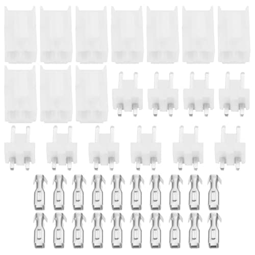 Image of eMagTech 10 Sets of JST VH 3.96 2pin Wiring Terminal Connectors with Male and Female Sockets Suitable for PCB Circuit Boards