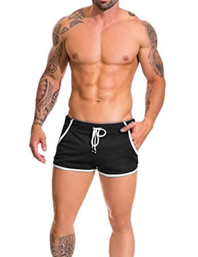Image of Alivebody Men's Mesh Athletic Shorts for Running Workout Swimming Quick Dry Lightweight Color Black Size L