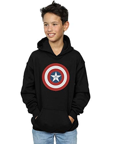 Image of Marvel Boys Captain America Civil War Shield Hoodie Black 5-6 Years