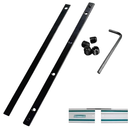Image of VZU 2PCS Guide Rail Connector Kit Compatible with Makita P-45777 Plunge Saw SP6000 198885-7, Curtain Track Accessories, Guide Rail Connector Compatible with Festool, Bosch(Black)