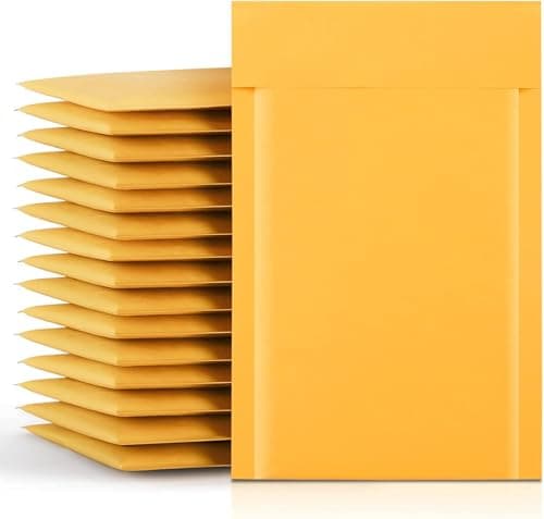 Image of Switory A5 Padded Envelopes Jiffy Bags 50pc Kraft Bubble Mailers Self-Seal for Packaging Bags Gold 15.3cmx22.9cm Small Bubble Envelopes
