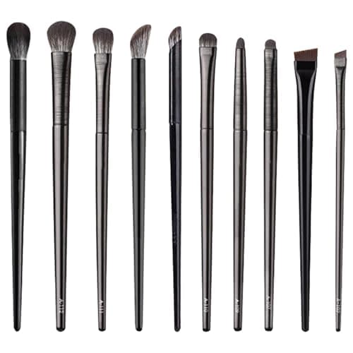 Image of flintronic Eyeshadow Brush Set, 10PCS Professional Eye Makeup Brush Set, Angled Brush, Eyeshadow Eyeliner Blending Crease Kit, Precision Eyeshadow Tools for Blending Defining Smudging Shading