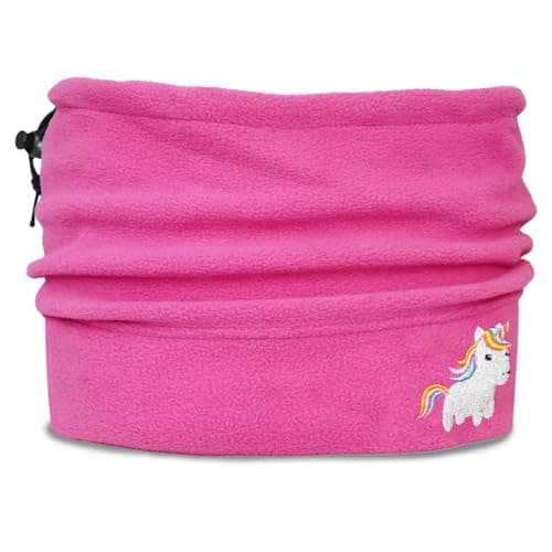 Image of TeddyT's Embroidered Unicorn Thermal Adjustable Snood Scarf (Pink)