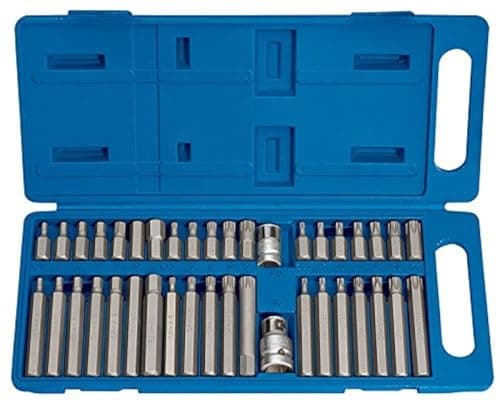 Image of Draper TX-STAR 40 Piece Precision Screwdriver Hex Key and Spline Mechanics Bit Set | 3/8 1/2" Square Drive Hand Tools | DIY and Professional Kit | Resistant Plastic Case | 33323