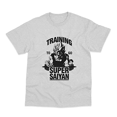 Image of Postees Training to Go Super Saiyan Inspired T-Shirt (S) Grey
