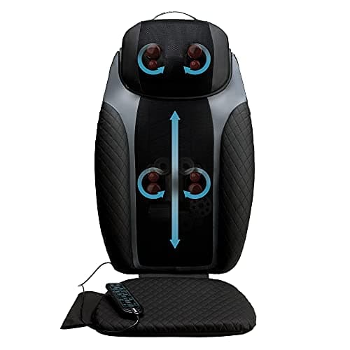 Image of HoMedics 2-in-1 Shiatsu Massager and Cordless Cushion - Two Massage Components targeting Full-Body Coverage with Isolated Massage functionality Black