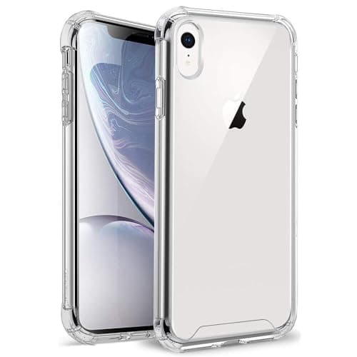 Image of DEREAFF Clear Case for iPhone XR Case (6.1 inch), Shockproof Anti-Scratch TPU Bumper Hard Back Slim Lightweight Transparent Protective Cover for iPhone XR