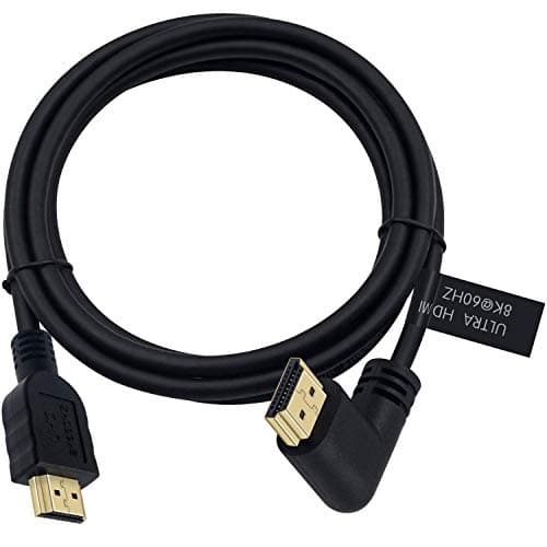 Image of Maxhood 8K HDMI 2.1 Cable 6ft/1.8m, 48gbps High Speed 90 Degree Right Angle HDMI Male to Male Cable Support 8K 60Hz Video and 3D HDR for TV/Xbox /PS4 /PS5(M/M Right)