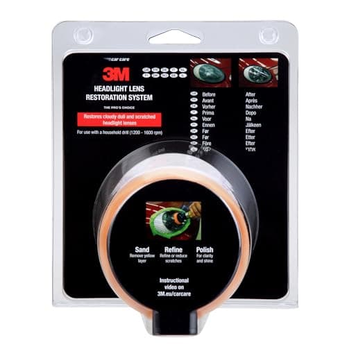 Image of 3M 39073 Headlight Lens Restoration Kit to Restore Dull/Faded/Discoloured Headlights For Car, 1 Pack, Smoke