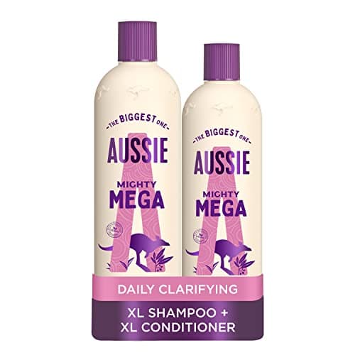 Image of Aussie Mega Shampoo and Conditioner Set, Hair Care for Dry Damaged Hair, Vegan Shampoo and Conditioner, Silicone Free, XL Value Pack, 675ml shampoo and 470 conditioner, Pack of 2