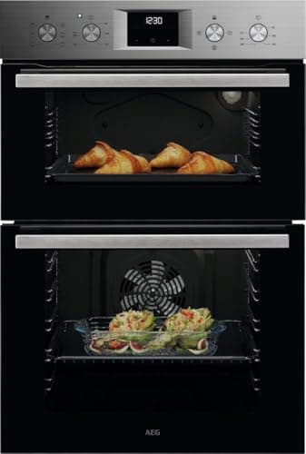 Image of AEG 6000 Series Integrated Built-In Oven OU5NP20M, 66 L Capacity, SurroundCook Fan Cooking, Double Oven Function, Timer Display, 50–275°C, 888x594x568 mm, Energy Class A, Stainless Steel