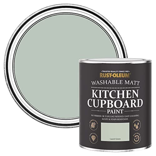 Image of Rust-Oleum Green Kitchen Cupboard Paint in Matt Finish - Laurel Green 750ml