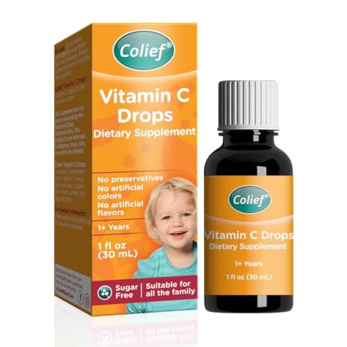 Image of Colief - Vitamin C Drops - Daily Immune Support for Infants Age +1 - Diary, Gluten and Preservative Free - Supports Development of Healthy Bones and Teeth - 600 Drops, 30 ml (Pack of 1)