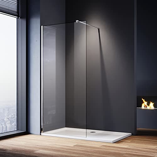 Image of ELEGANT 900mm Wet Room Shower Screen Panel 8mm Easy Clean Glass Walk in Shower Enclosure