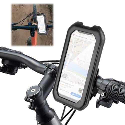 Image of HAVIRI Bike Phone Holder Waterproof, Phone Holder for Bike 360° Rotation Viewing Angles for Bicycles Motorcycles Scooters, Waterproof Phone Mount with Touchscreen Fit for Phones up to 7.0''